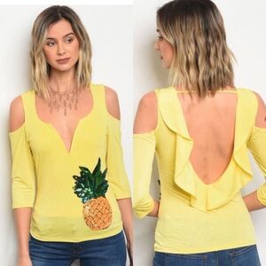💎HP💎New top with Sequin pineapple